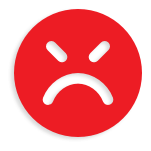 Red angry face emoji representing customer dissatisfaction, relevant for B&L Plumbing's feedback page to indicate negative experiences.