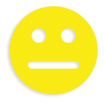 Yellow neutral face emoji representing customer feedback and engagement for B&L Plumbing services.