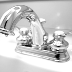 Vintage chrome faucet above a sink, showcasing B&L Plumbing's elegant plumbing fixtures in Colorado Springs.