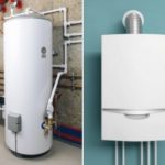 White water heater and modern boiler with pipes, showcasing plumbing solutions by B&L Plumbing for home heating efficiency.