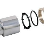 Metal connector socket with O-rings, highlighting plumbing components for leaky faucet repairs by B&L Plumbing.